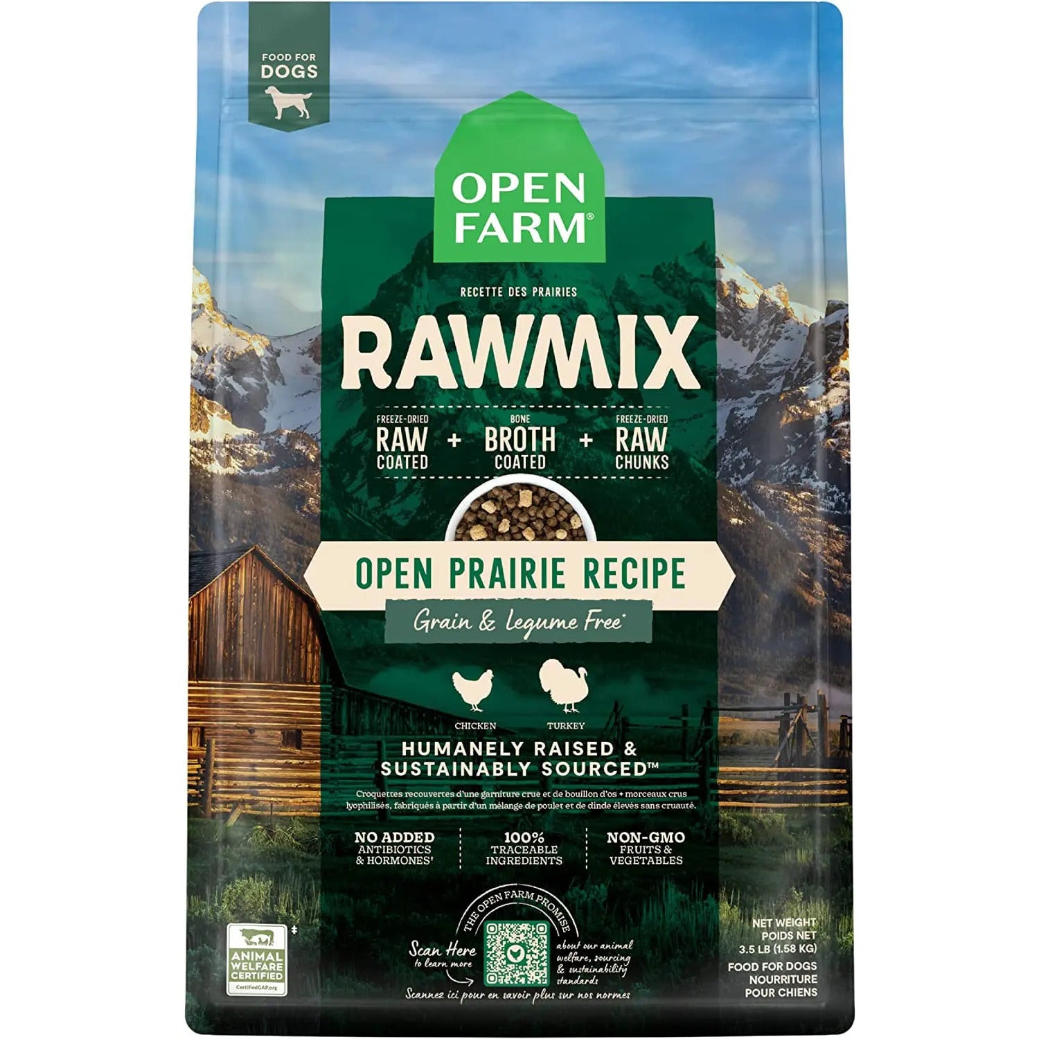 Open Farm RawMix Open Prairie Recipe Grain & Legume Free Dog Open Farm