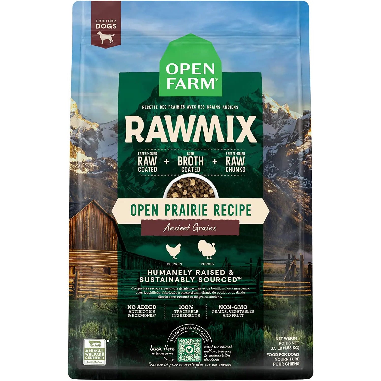 Open Farm RawMix Open Prairie Recipe with Ancient Grains Dog Open Farm