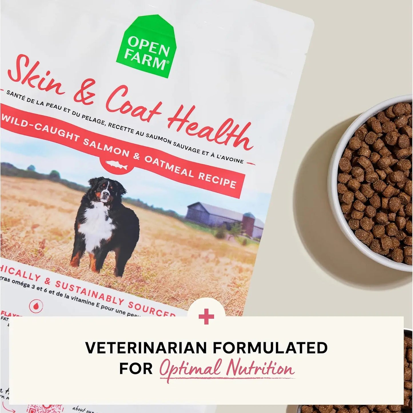 Open Farm Veterinarian Formulated Kibble Salmon & Oatmeal Skin & Coat Health Dog Food Open Farm