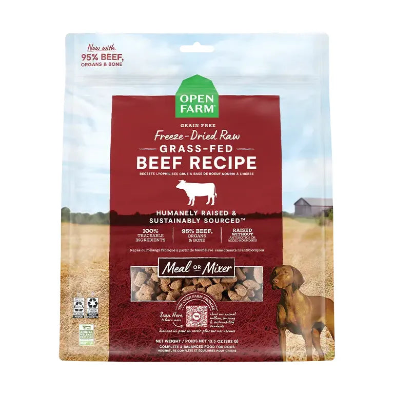 Open Farm® Grass-Fed Beef Freeze Dried Raw Dog Food Open Farm