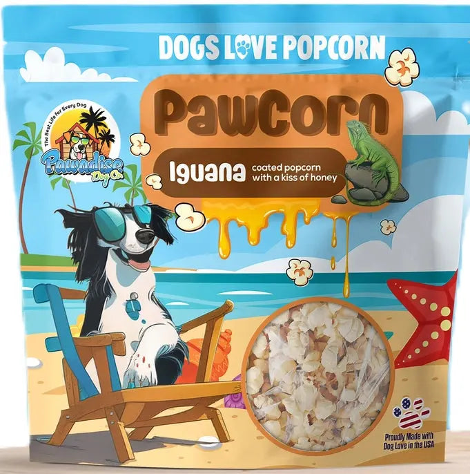 PawCorn Iguana Healthy Dog Treats Popcorn for Dogs PawCorn