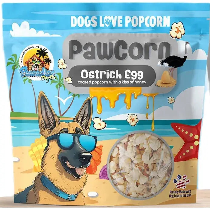 PawCorn Ostrich Egg Healthy Dog Treats Popcorn for Dogs PawCorn