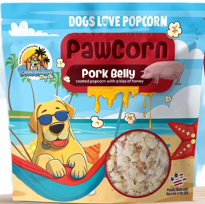 PawCorn Pork Belly Healthy Dog Treats Popcorn for Dogs PawCorn