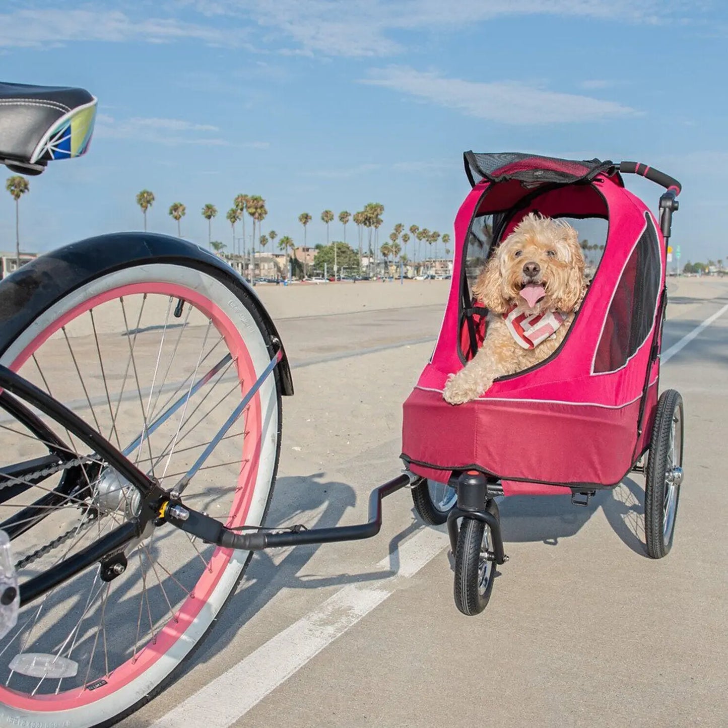 Petique All Terrain Pet Jogger Stroller for Dogs and Cats Berry Petique