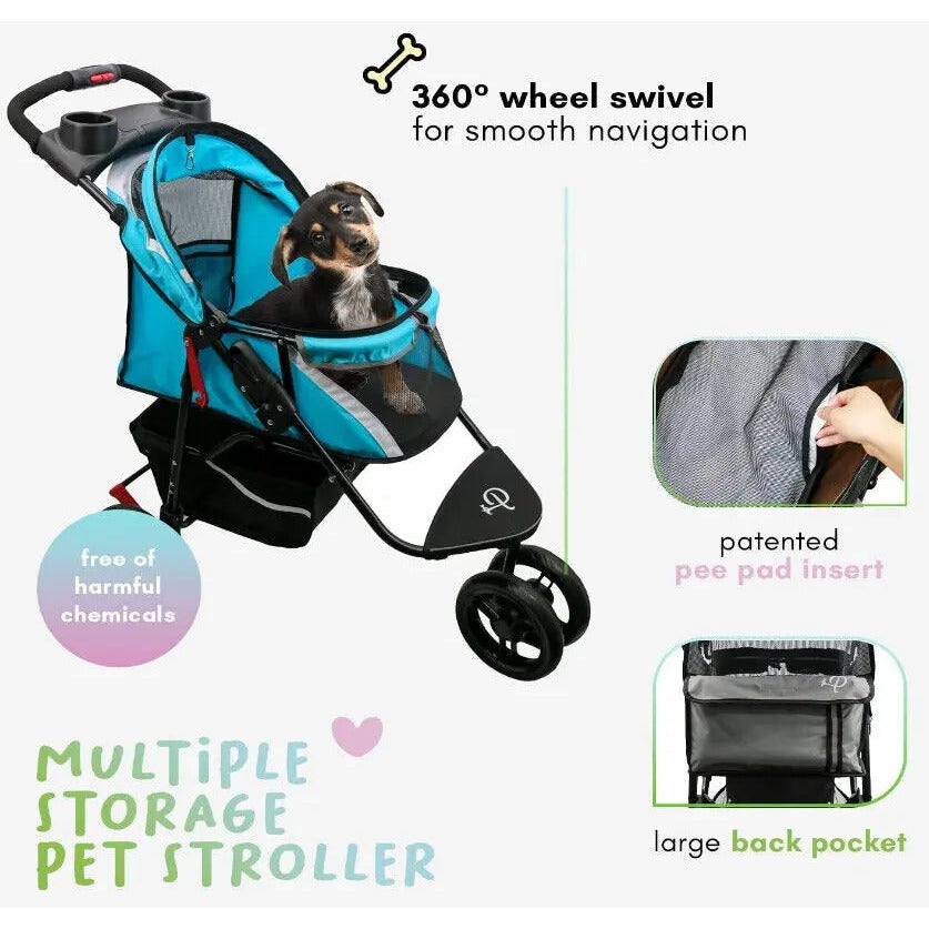 Petique Revolutionary Pet Stroller for Dogs and Cats Supernova Pink Petique