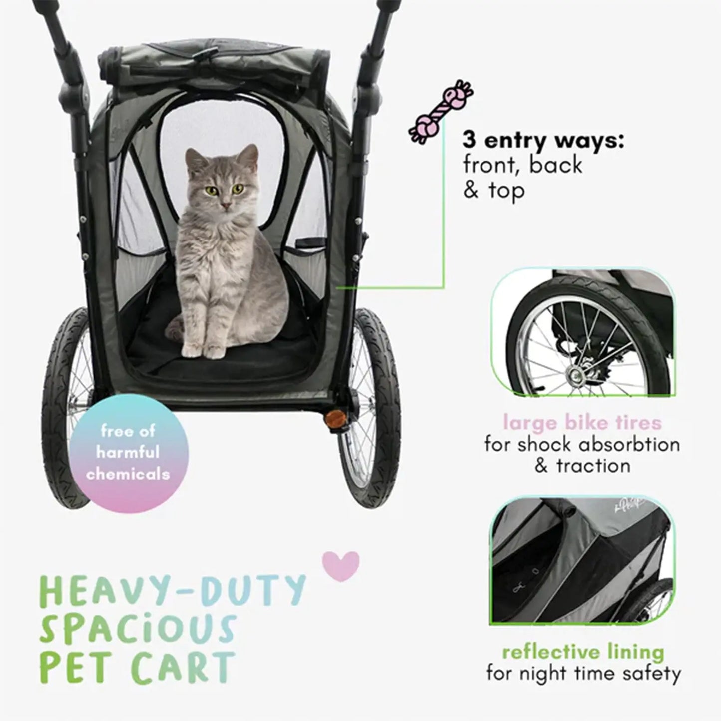 Petique Trailblazer Medium-Sized Ventilated Pet Jogger Dog or Cat Stroller Petique