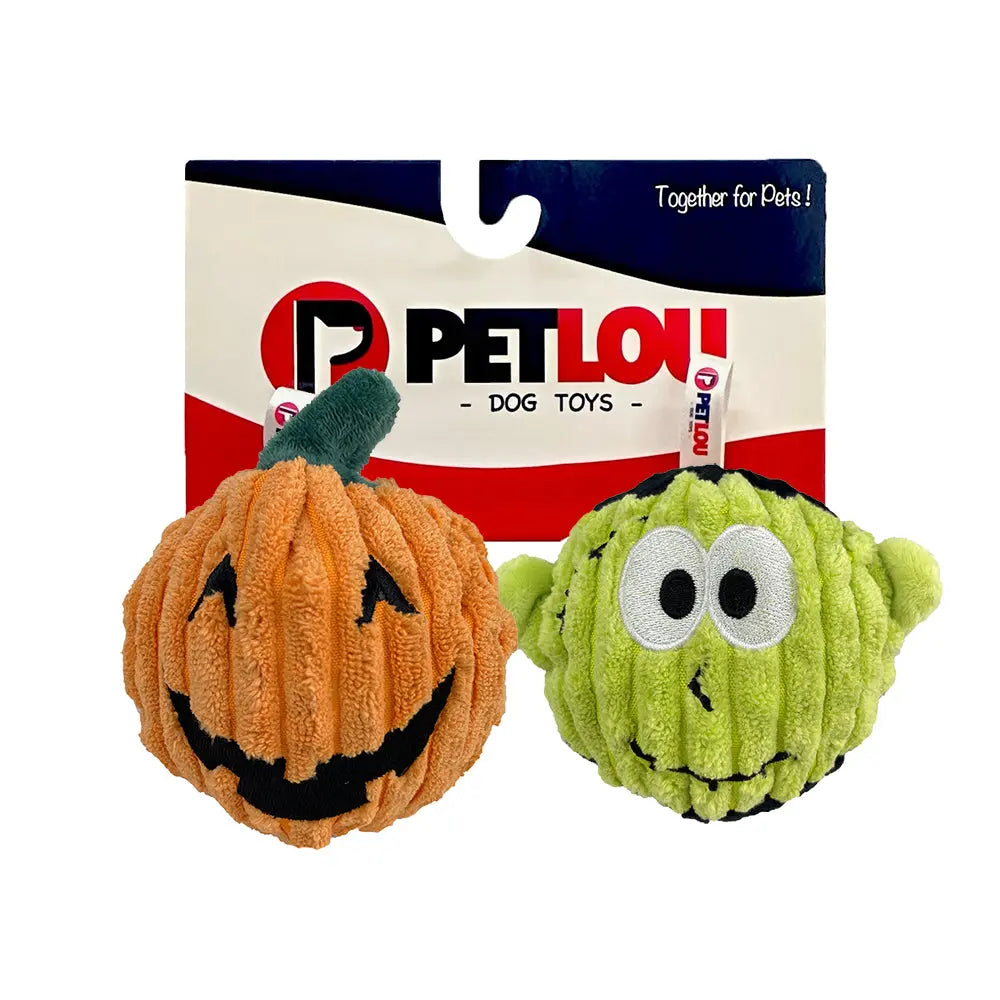 Petlou 4" EZ Squeaky Ball Twin Pack Halloween Dog Toys Petlou