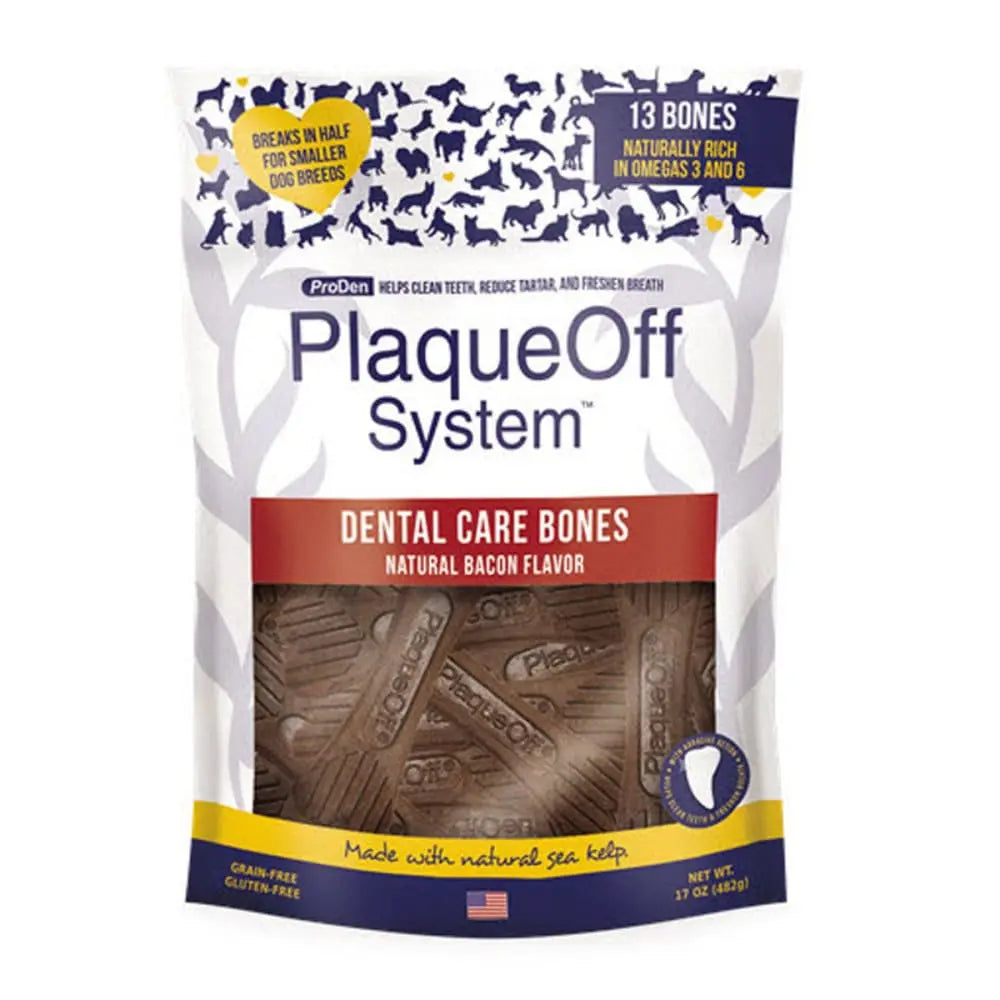 PlaqueOff System Natural Flavored Dental Bone Dog Treats PlaqueOff