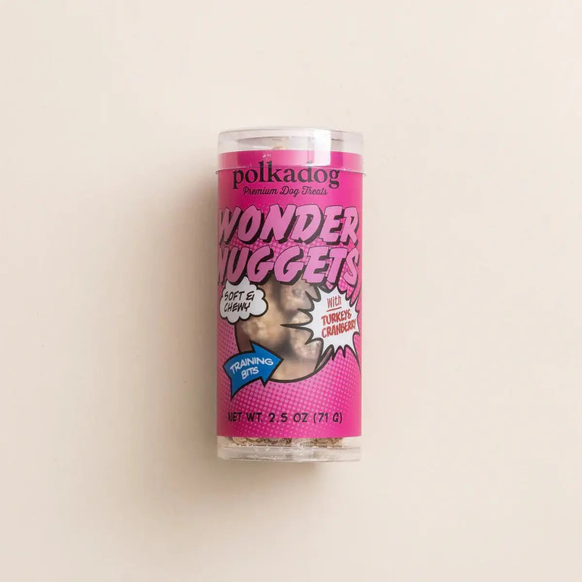 Polkadog Wonder Nuggets Training Bits Turkey & Cranberry Soft & Chewy Dog and Cat Treats Mini Tube 2.5oz Polka Dog