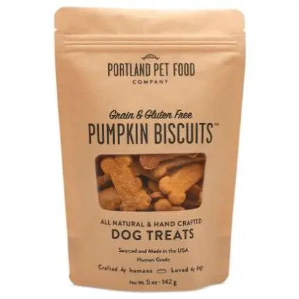 Portland Pet Food Company Pumpkin Biscuits Grain-Free & Gluten-Free Dog Treats 5oz Portland Pet Food