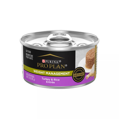 Pro Plan Weight Management Turkey & Rice Entree Adult Wet Cat Food 24 / 3 oz Purina Pro Plan