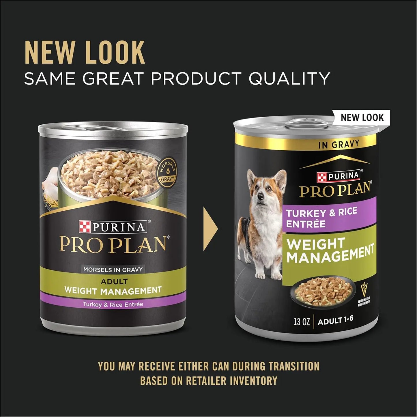 Pro Plan Weight Management Turkey & Rice Morsels in Gravy Adult Wet Dog Food 12 / 13 oz Purina Pro Plan