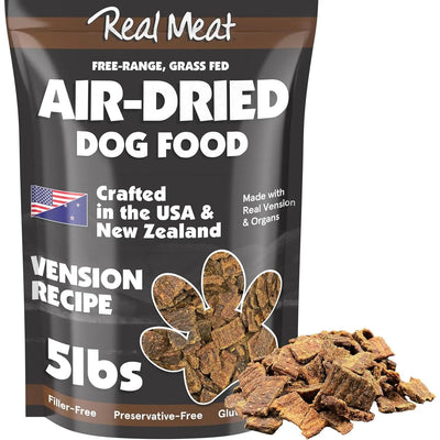 Real Meat Air Dried Grass-Fed Venison Dog Food 5lb Real Meat®