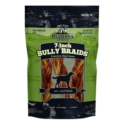 Redbarn Braided Bully Sticks 7" Dog Treats Redbarn