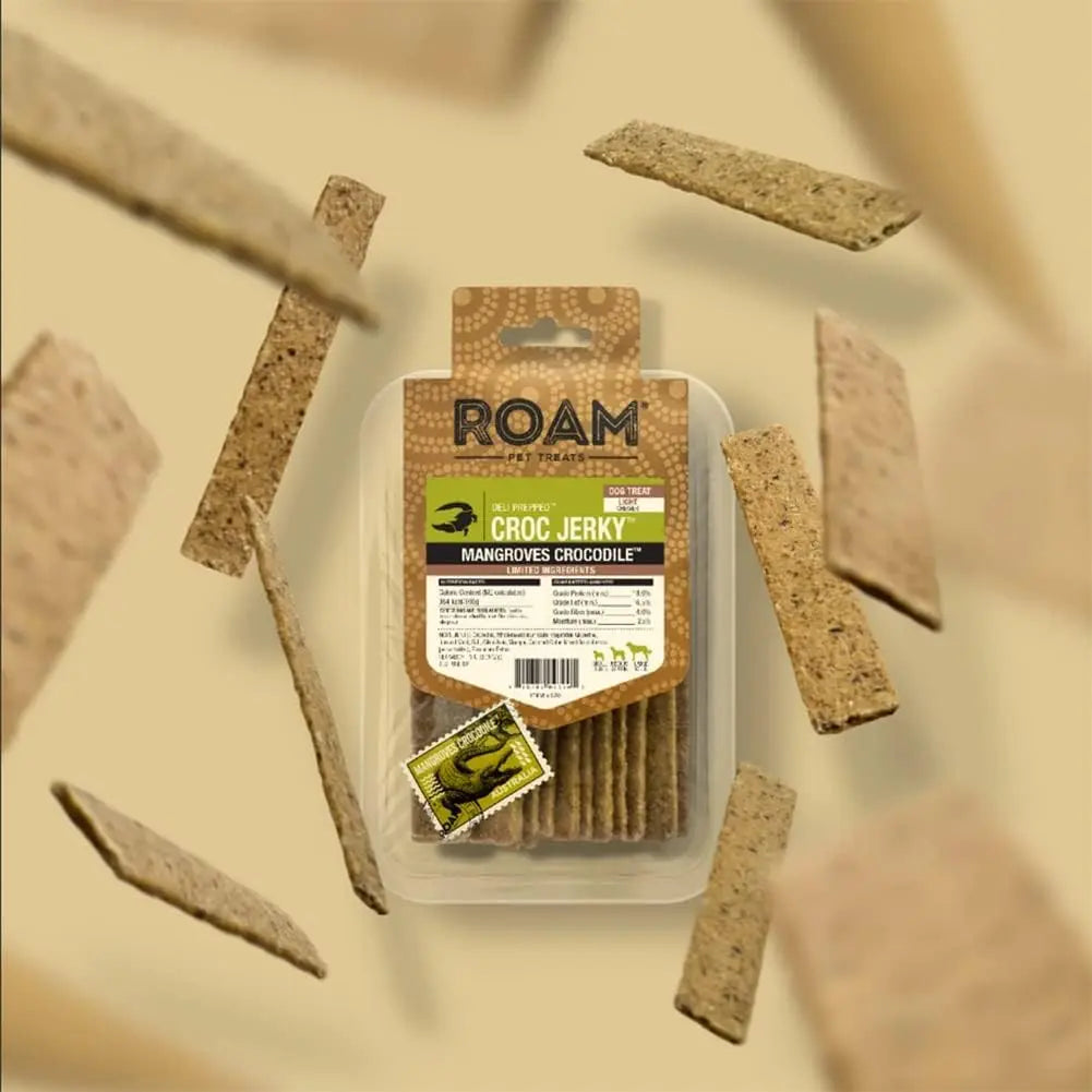 Roam Pet Treats Croc Jerky Wetlands Crocodile Treat for Dogs Roam