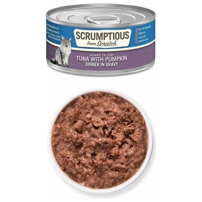 Scrumptious From Scratch Tuna & Pumpkin Dinner in Gravy Pack Wet Cat Food 12/2.8oz Scrumptious From Scratch