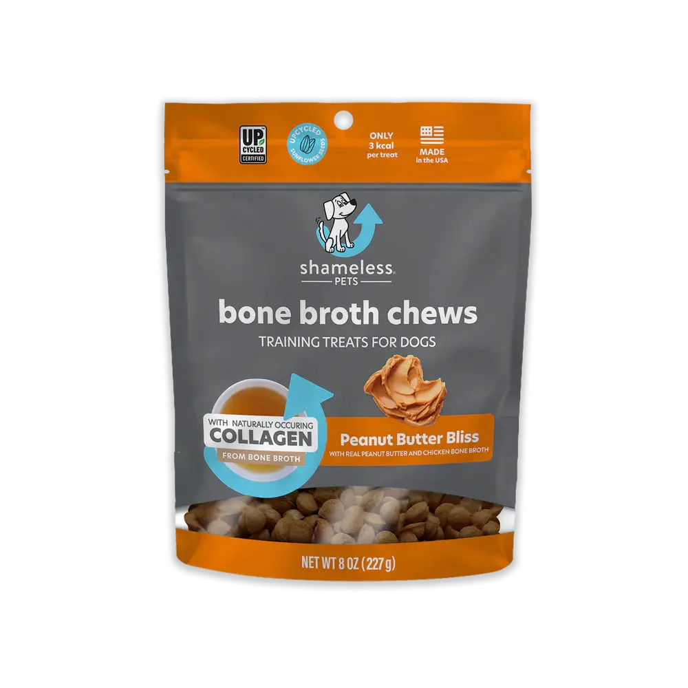 Shameless Pets Bone Broth Chews Peanut Butter Bliss Dog Treats Shameless Pets