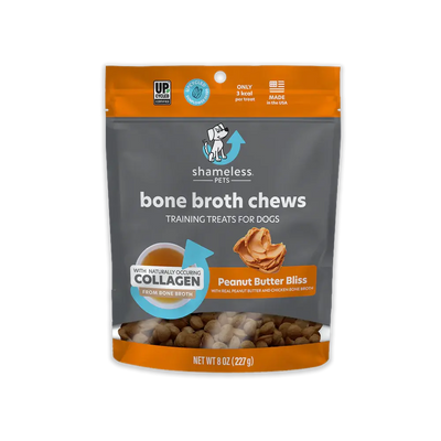 Shameless Pets Bone Broth Chews Peanut Butter Bliss Dog Treats Shameless Pets