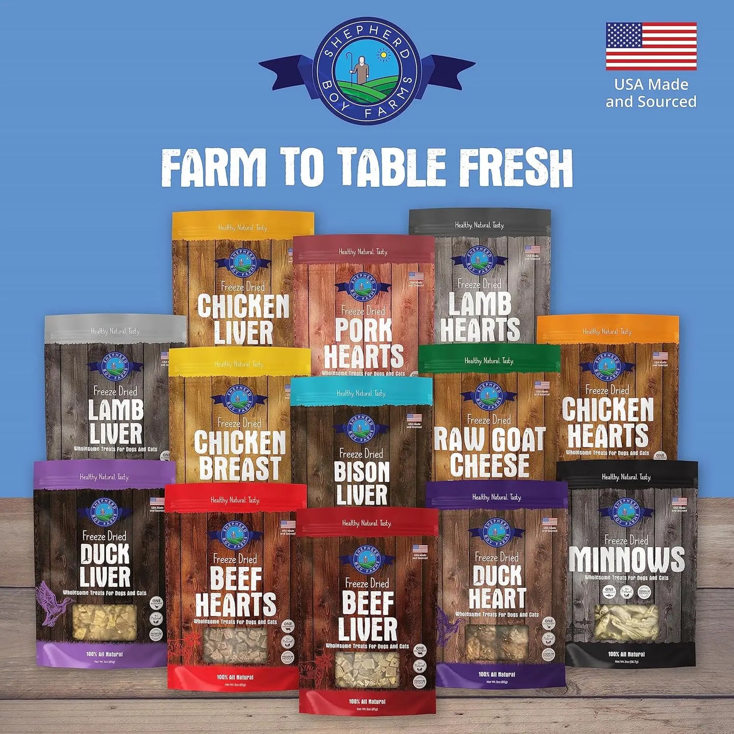 Shepherd Boy Farms Freeze Dried Beef Heart Dog Treats Shepherd Boy Farms