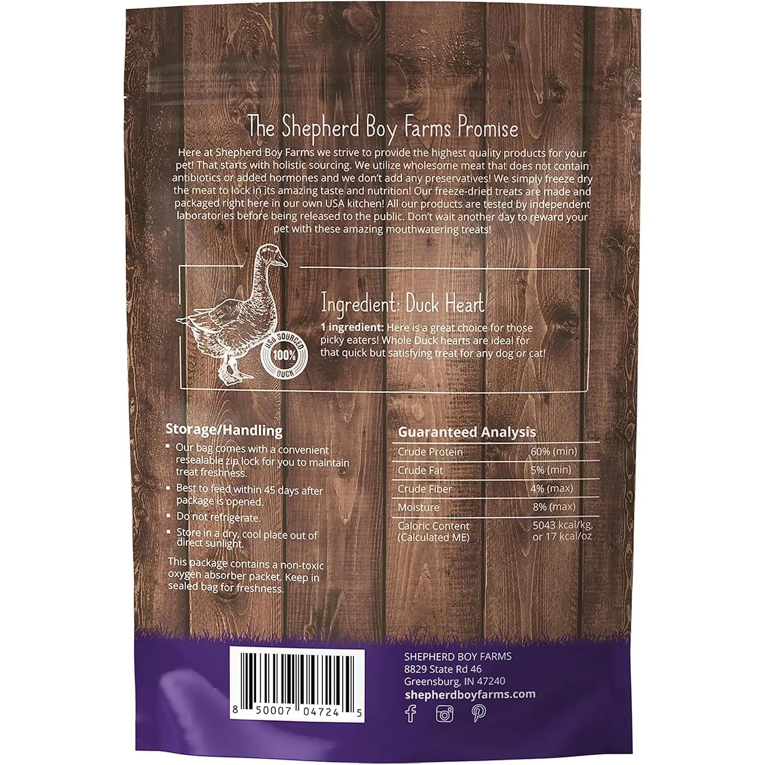 Shepherd Boy Farms Freeze Dried Duck Heart Dog Treats Shepherd Boy Farms