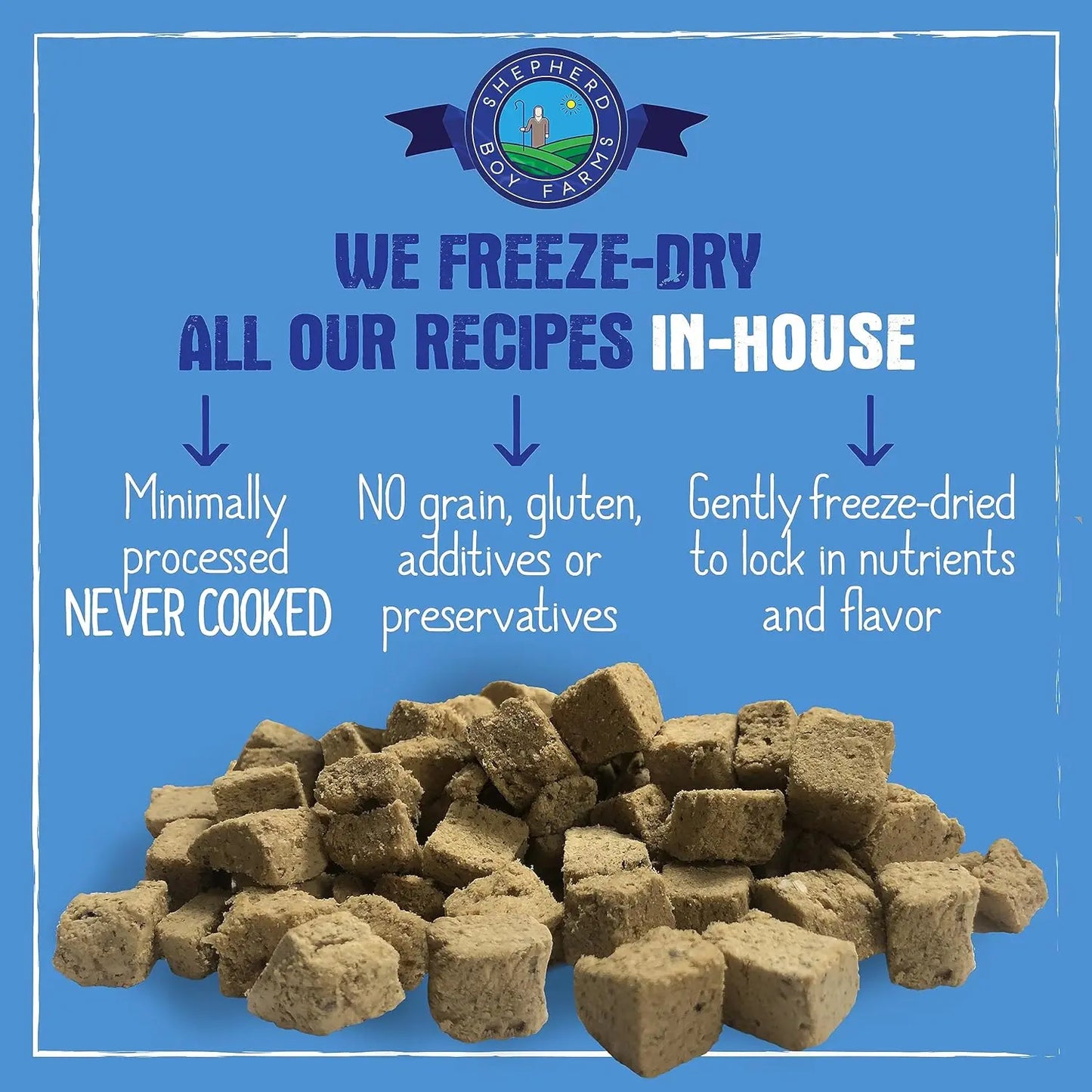 Shepherd Boy Farms Freeze Dried Fish Medley Recipe Dog Food 14oz Shepherd Boy Farms