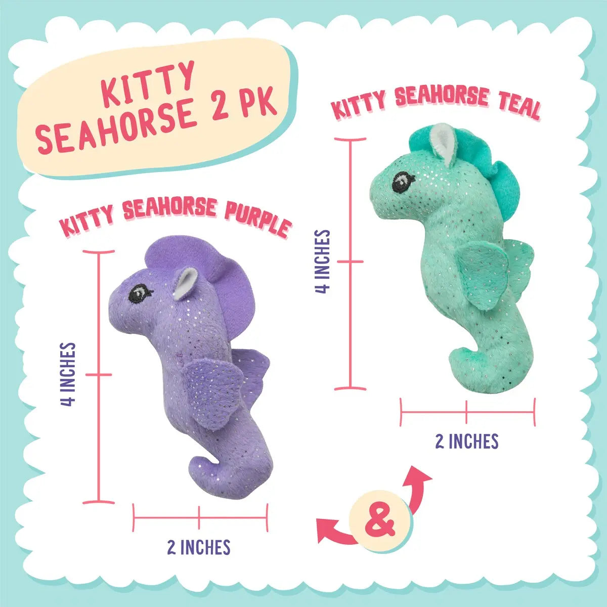 SnugArooz Kitty Seahorse w/ Catnip Cat Toy 4" SnugArooz