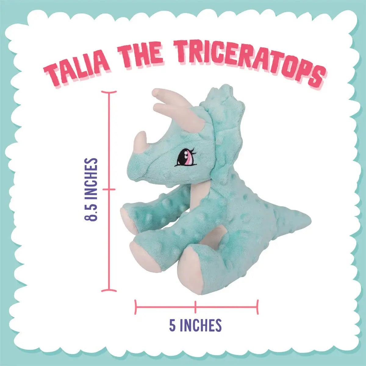 SnugArooz Talia the Triceratops Plush Dog Toy 8" SnugArooz