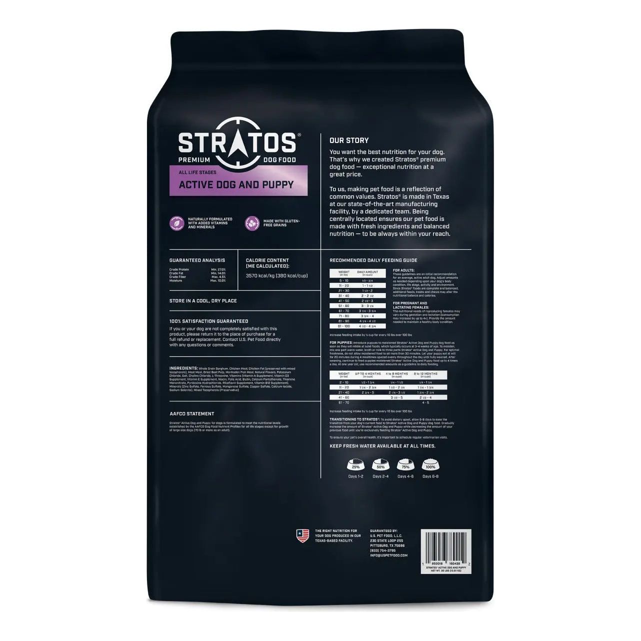 Stratos Active Dog & Puppy Dry Dog Food 30 lb Stratos