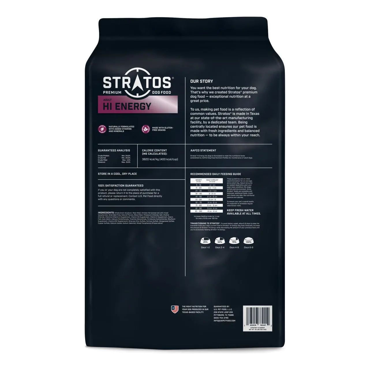 Stratos Hi Energy Dry Dog Food 40 lb Stratos