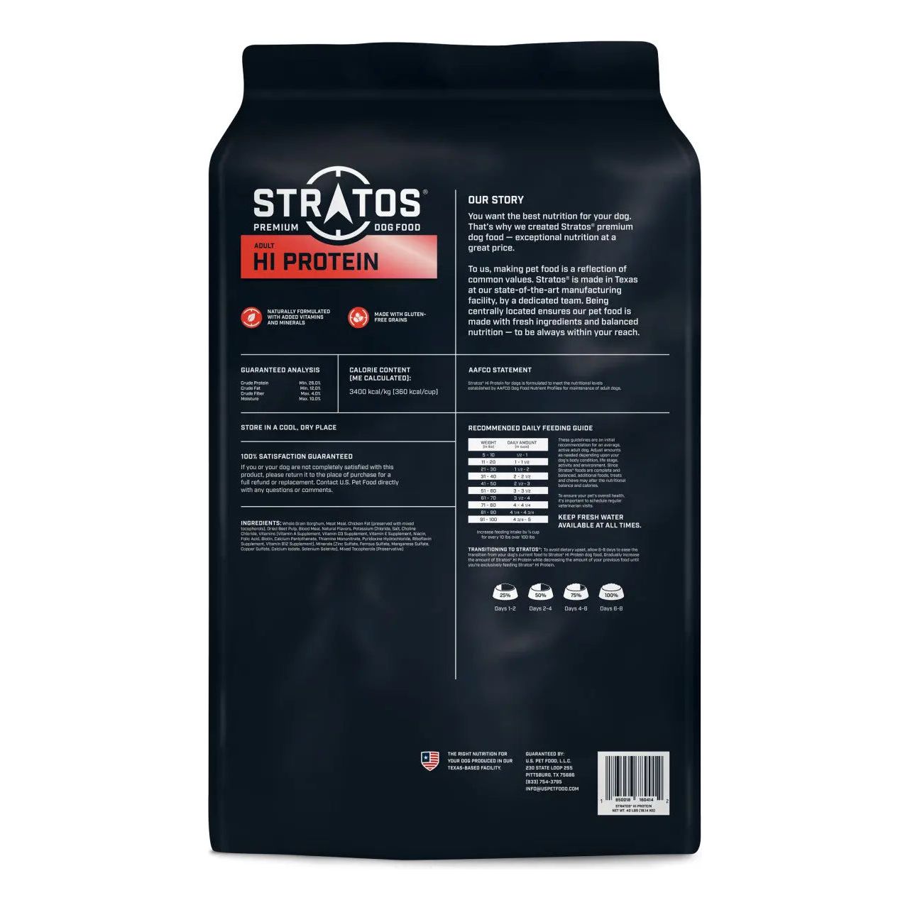 Stratos Hi Protein Dry Dog Food 40 lb Stratos