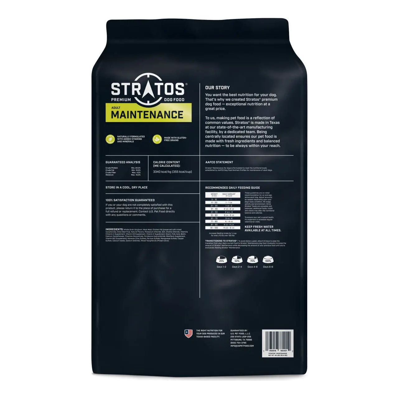 Stratos Maintenance Dry Dog Food 40 lb Stratos