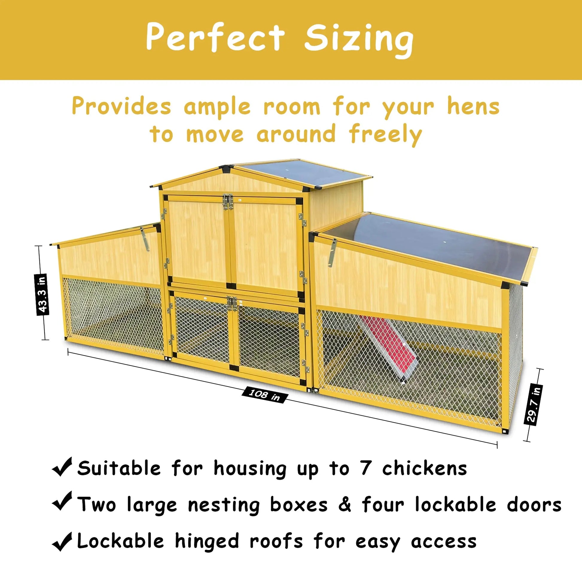 Talis-us Large Chicken Coop Poultry Cage with Nesting Box Run Talis Us