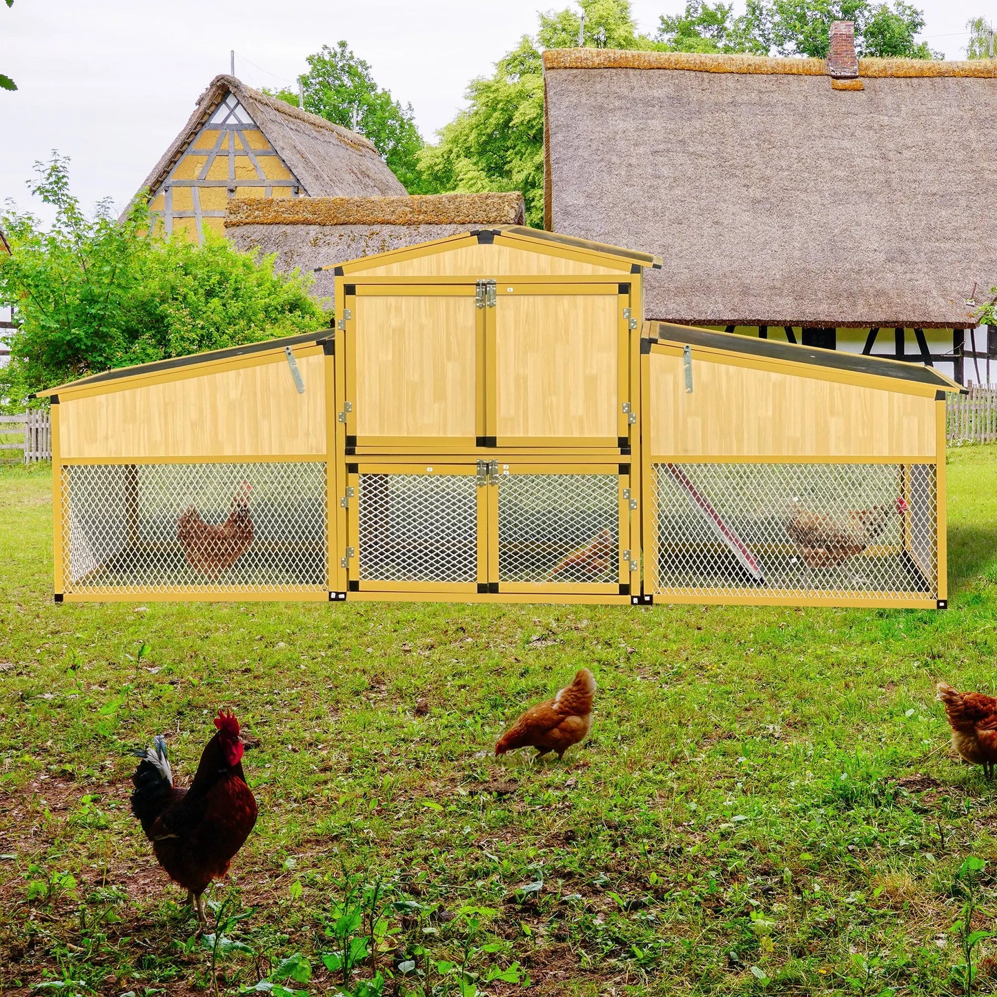 Talis-us Large Chicken Coop Poultry Cage with Nesting Box Run Talis Us