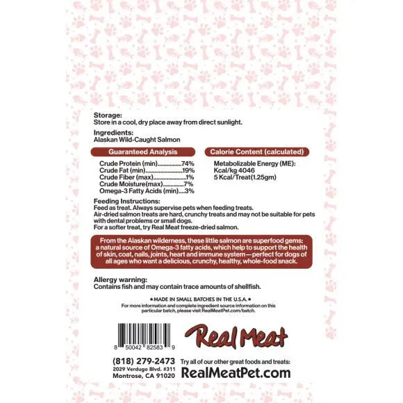 The Real Meat Company Air-Dried Salmon Skin On Dog Treats 3oz Real Meat®