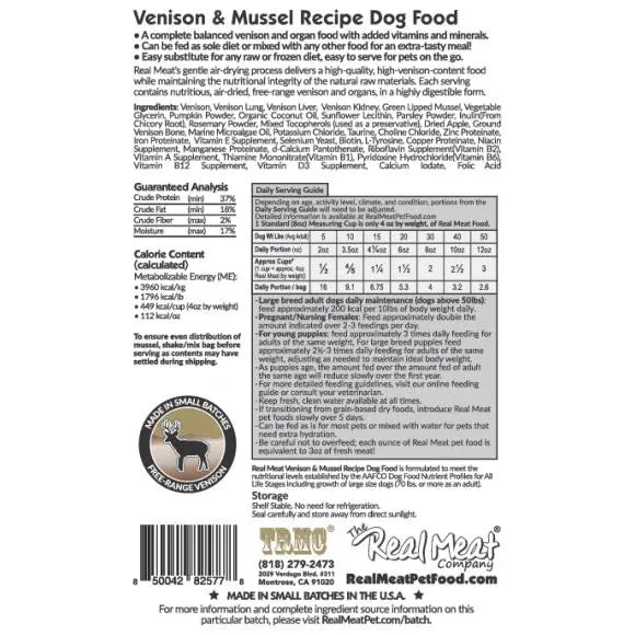 The Real Meat Company Air-Dried Venison with Mussels Dog Food 2lb Real Meat®