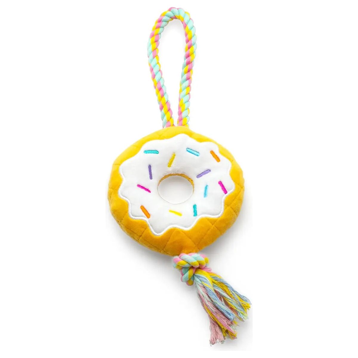 ThoozyPet Birthday Donut Plush Dog Toy with Rope 12" ThoozyPet