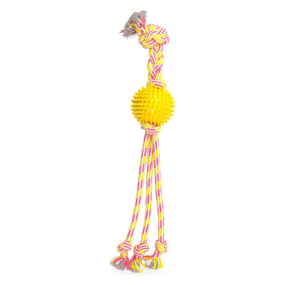 ThoozyPet Squid Tails Tug Rope Dog Toy with TPR Spike Ball 22" ThoozyPet