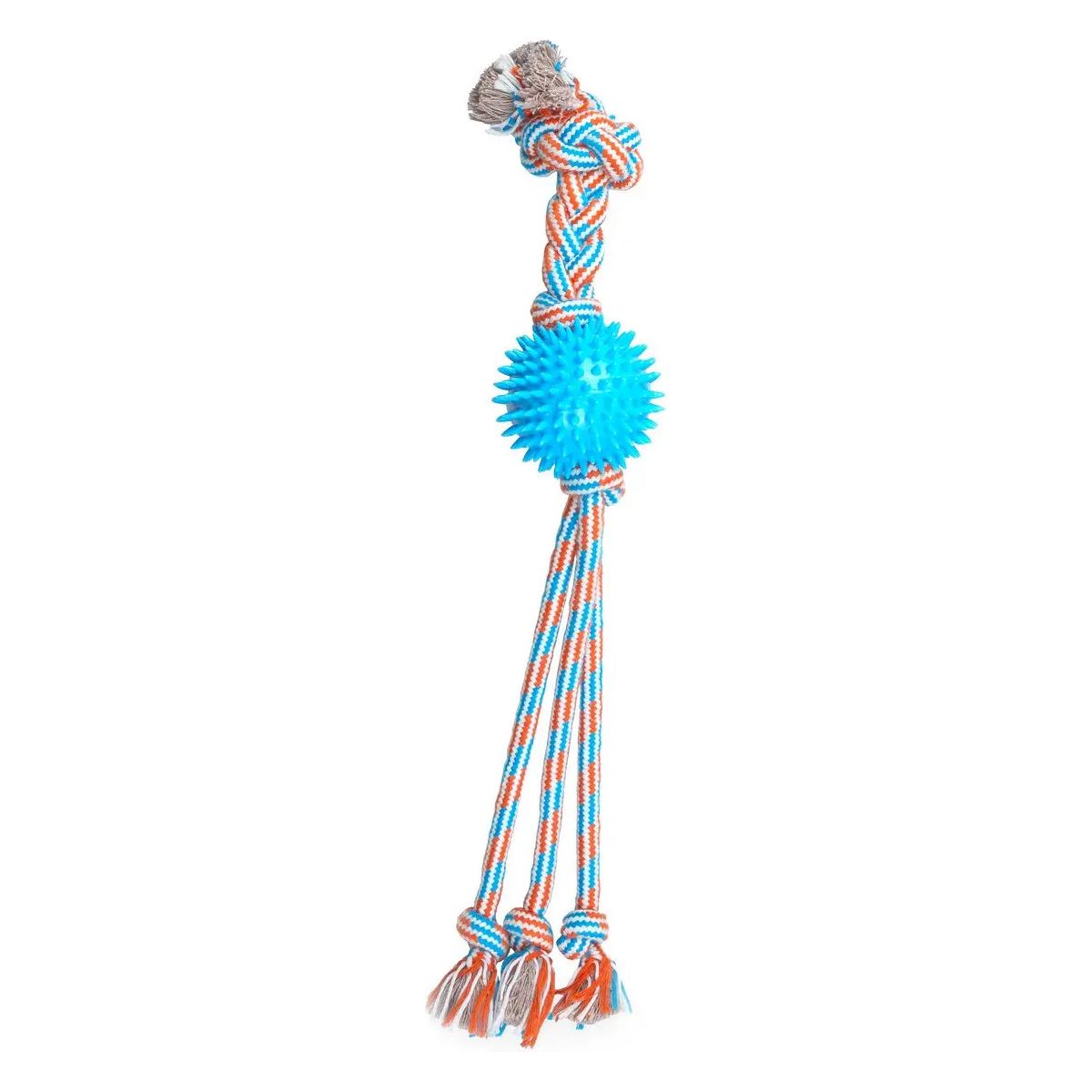 ThoozyPet Squid Tails Tug Rope Dog Toy with TPR Spike Ball 22" ThoozyPet