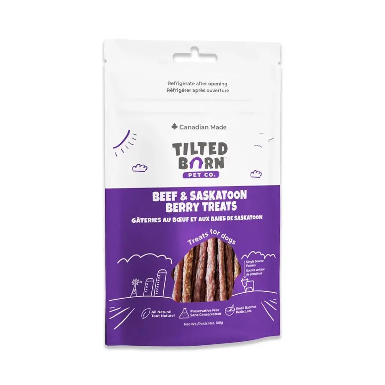 Tilted Barn Pet Beef & Saskatoon Berry Recipe Soft & Chewy Dog Treats 3.53oz Tilted Barn Pet