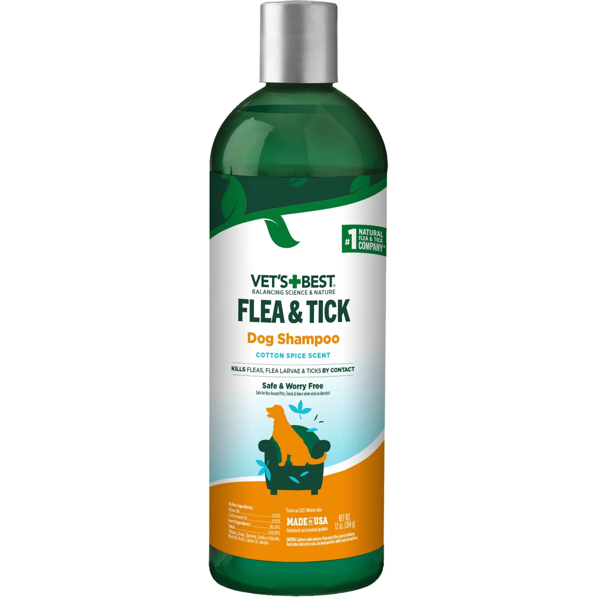 Vet's Best Cotton Spice Scent Flea & Tick Dog Shampoo 12 oz Vet's Best