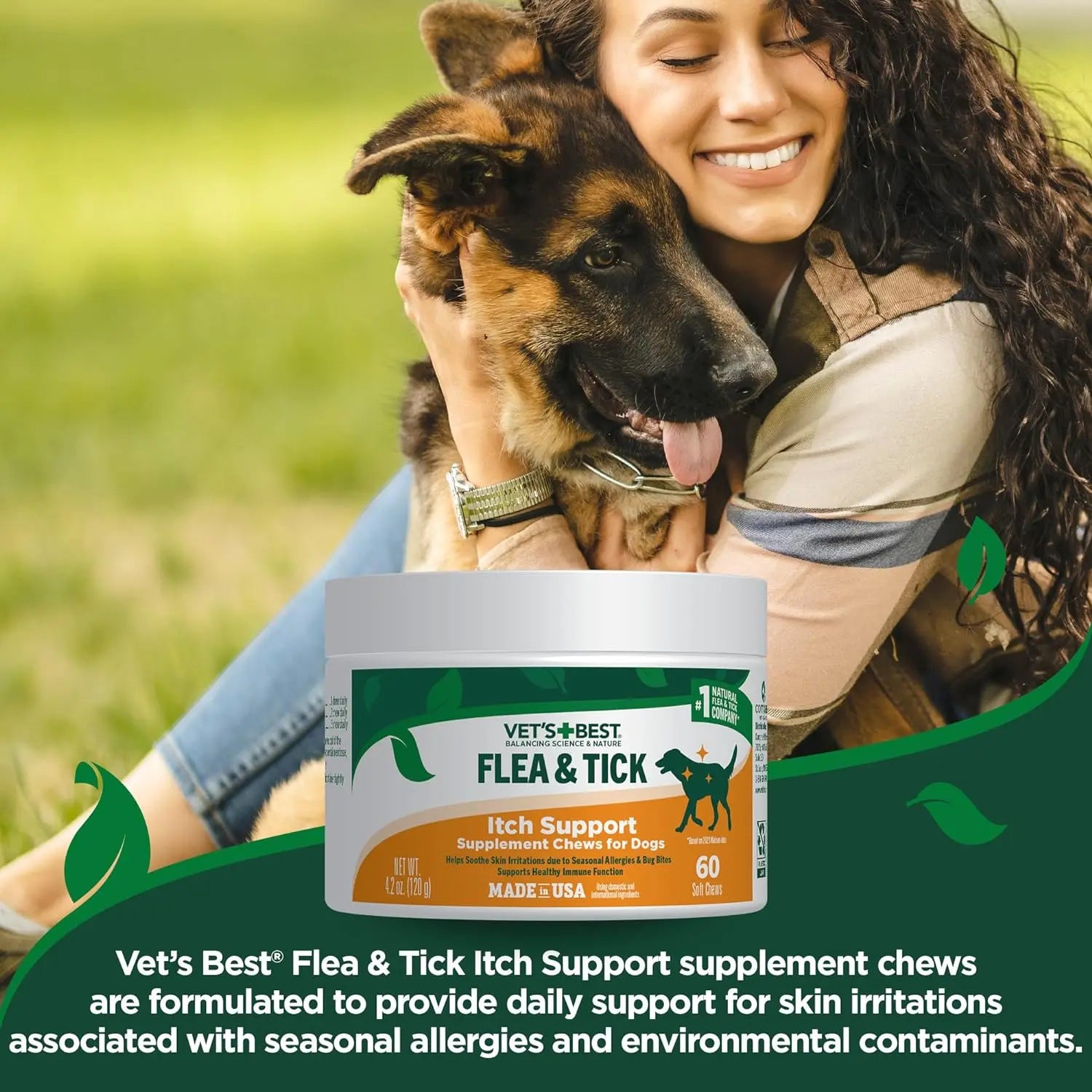 Vet's Best Flea & Tick Itch Support Supplement Soft Chews for Dogs Vet's Best