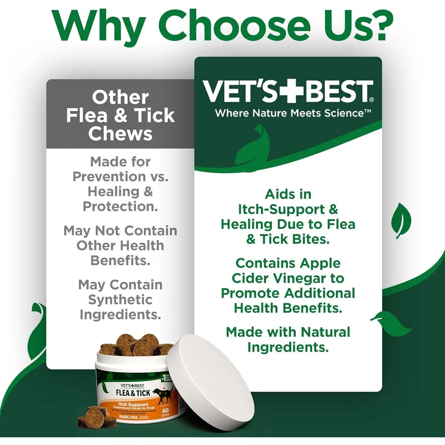 Vet's Best Flea & Tick Itch Support Supplement Soft Chews for Dogs Vet's Best