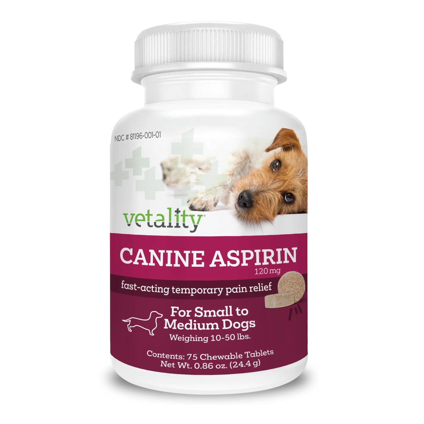 Vetality Canine Aspirin – Fast Acting Pain Relief for Dogs Vetality