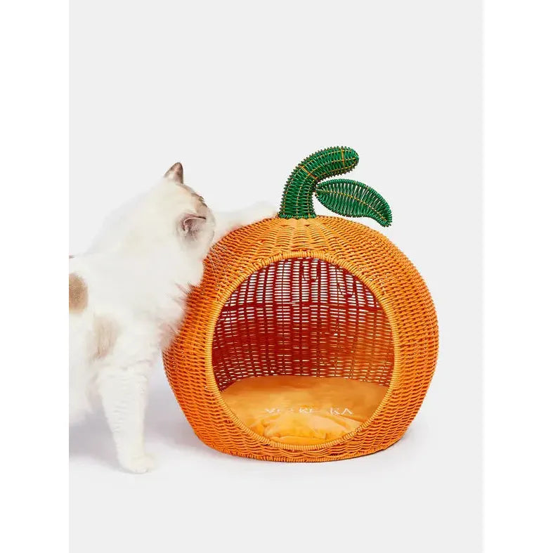 Vetreska Tangerine Rattan Pet Bed VETRESKA