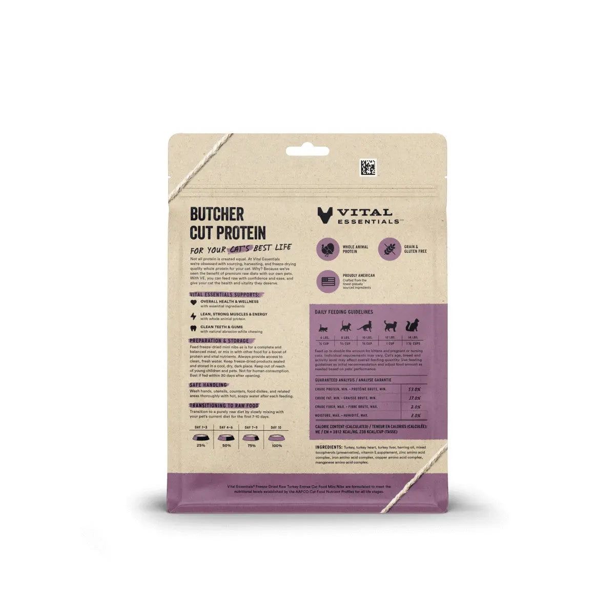 Vital Essentials® Freeze-Dried Raw Turkey Entree Cat Food Mini Nibs Vital Essentials®