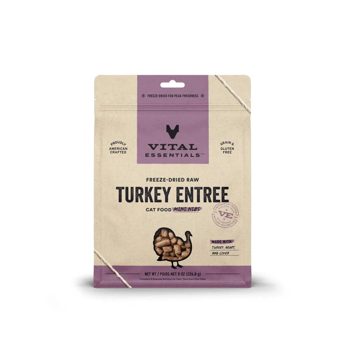 Vital Essentials® Freeze-Dried Raw Turkey Entree Cat Food Mini Nibs Vital Essentials®