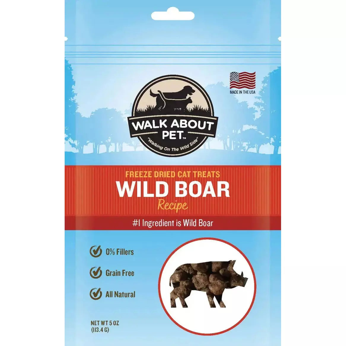 Walk About Pet Wild Boar Freeze Dried Cat Treat Walk About Pet