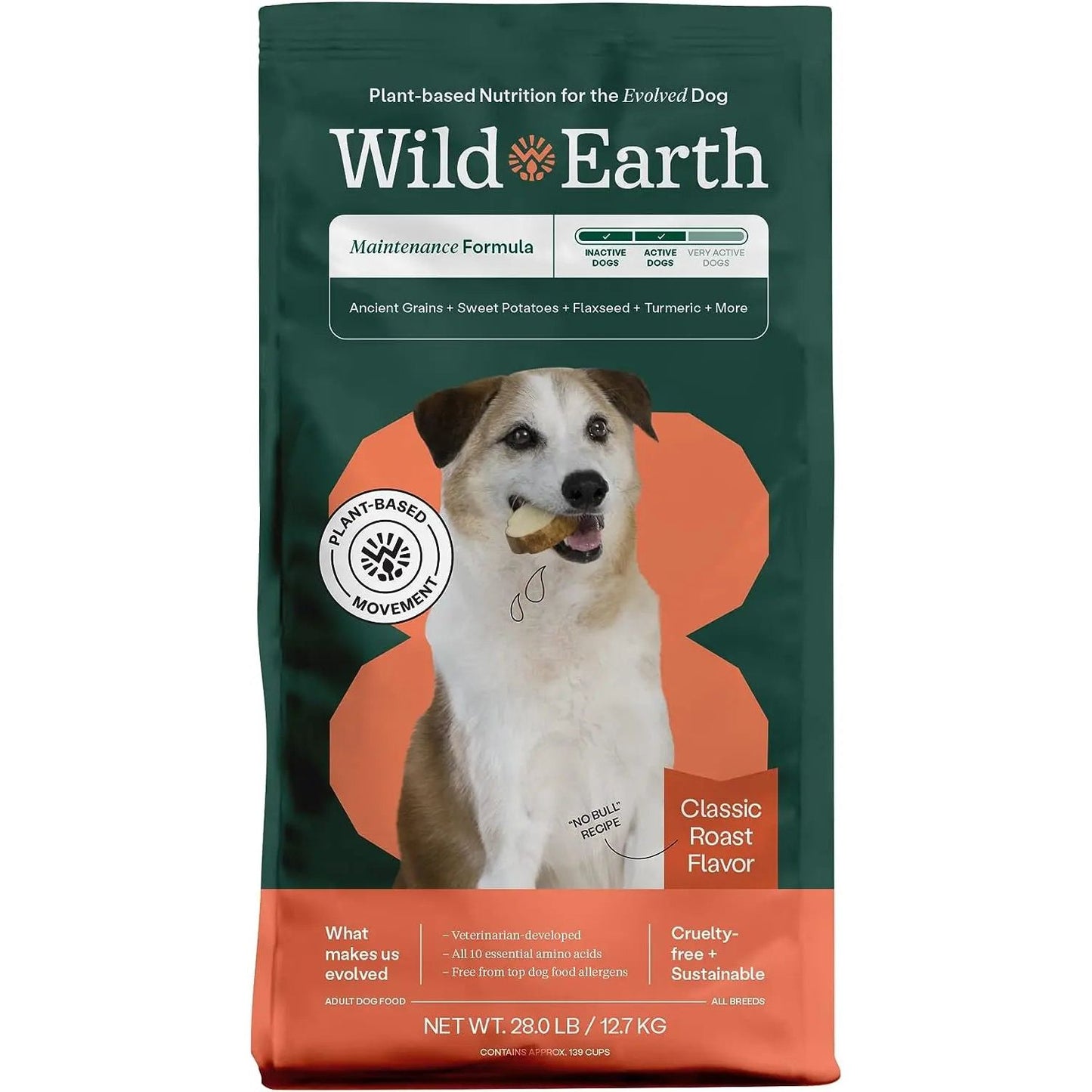 Wild Earth Maintenance Formula Vegan Dog Food Allergy Relief Classic Roast Flavor Wild Earth