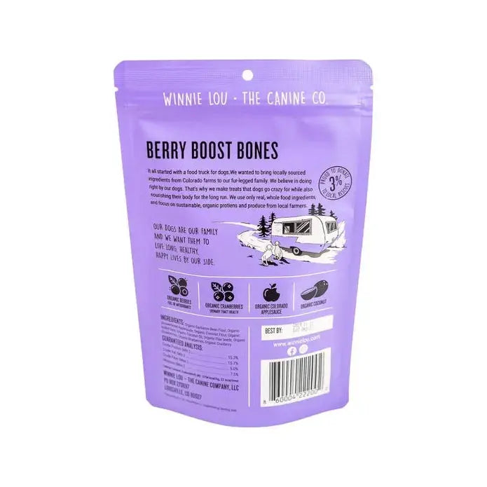 Winnie Lou Berry Boost Bones Dog Treats 4 oz Winnie Lou