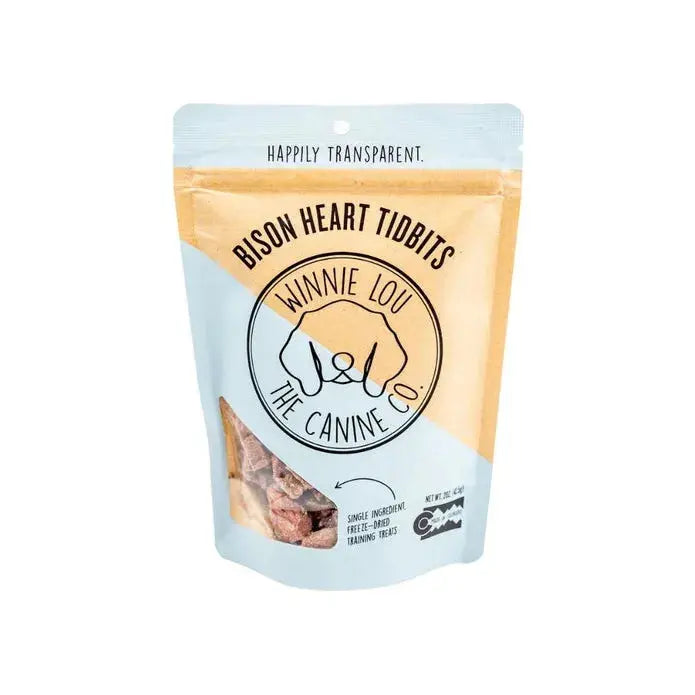 Winnie Lou Bison Heart Tidbits Dog Treats 2 oz Winnie Lou